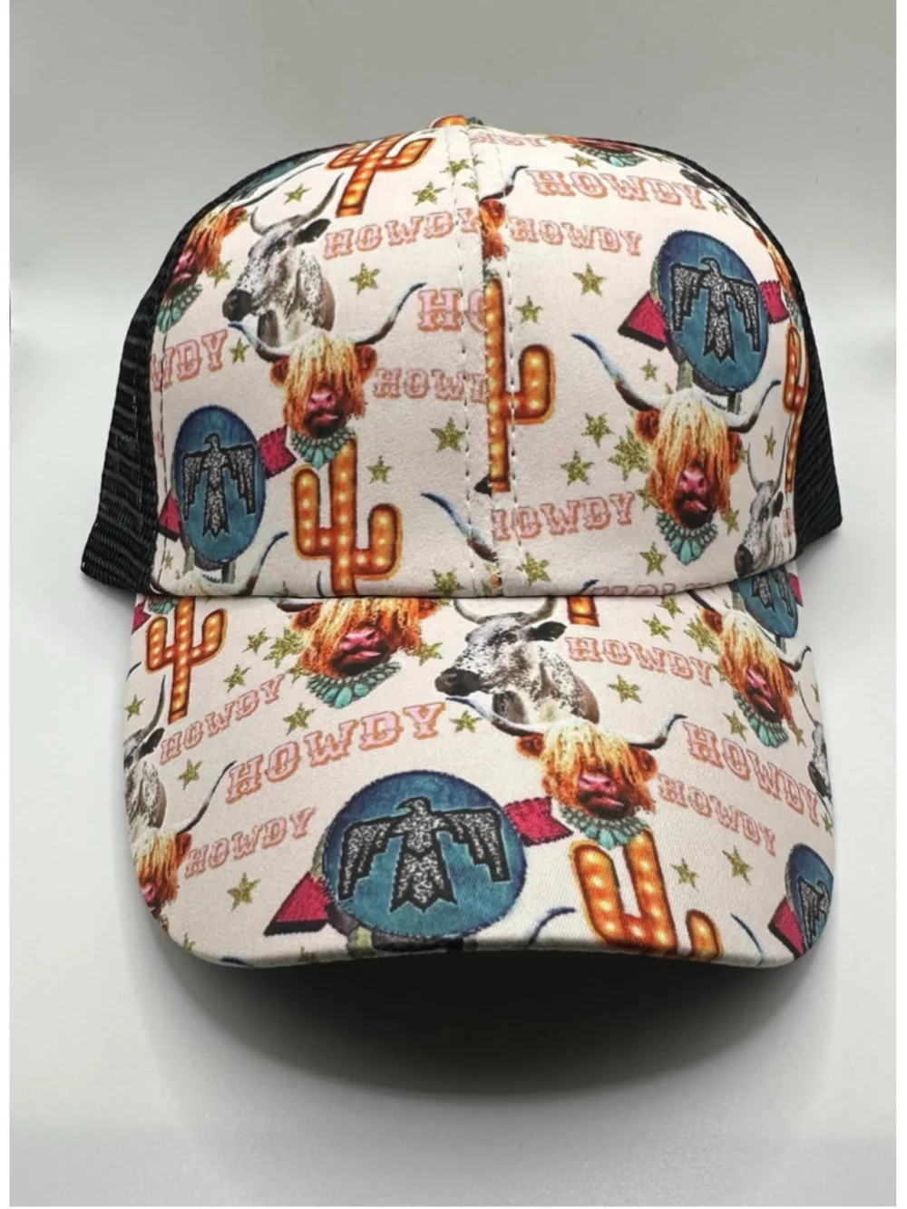 Scotland Highland Cows Cowgirl Hat Cap Womens Adjustable Multicolor Western NWOT